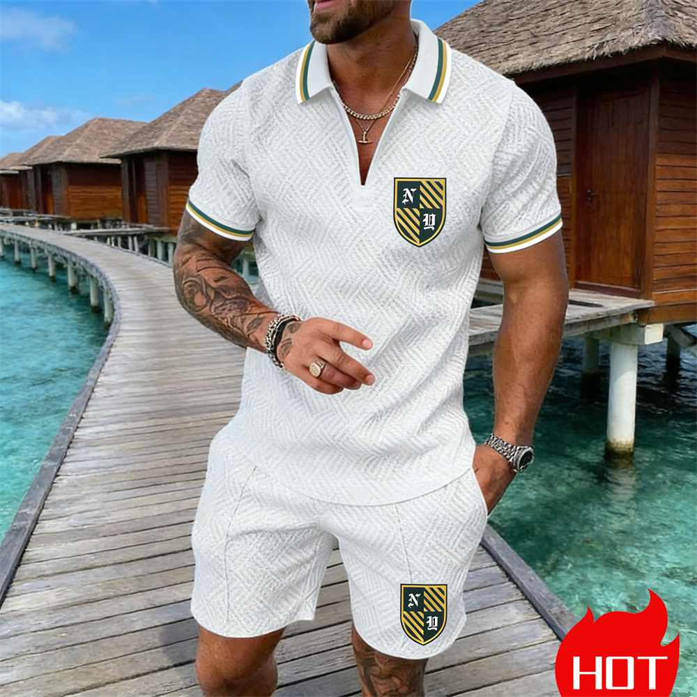 Summer Clothing Resort - Conjunto de Polo Casual para Hombre