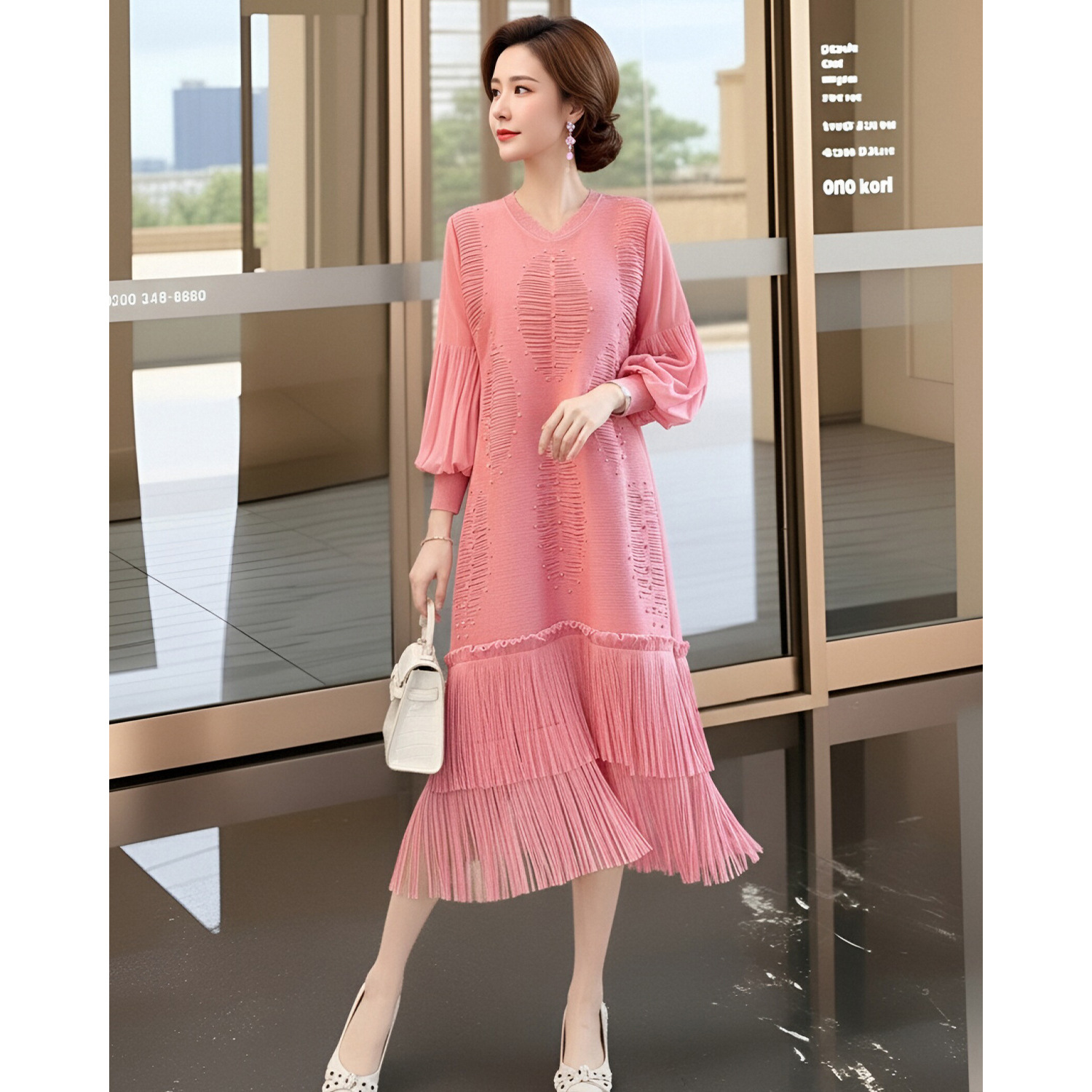 Summer Clothing Resort - Falda con Borlas Estilo Miyake, Estilo