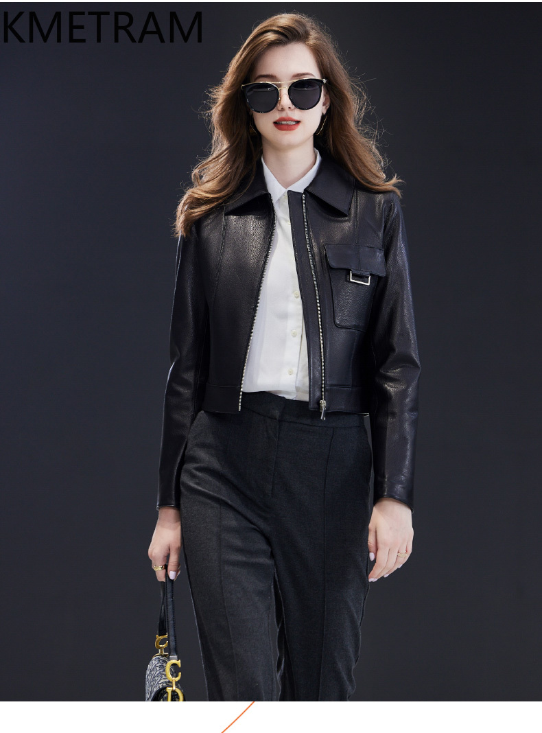 Chaqueta de cuero genuino para - Quality Summer Clothing For Women reseña y precio