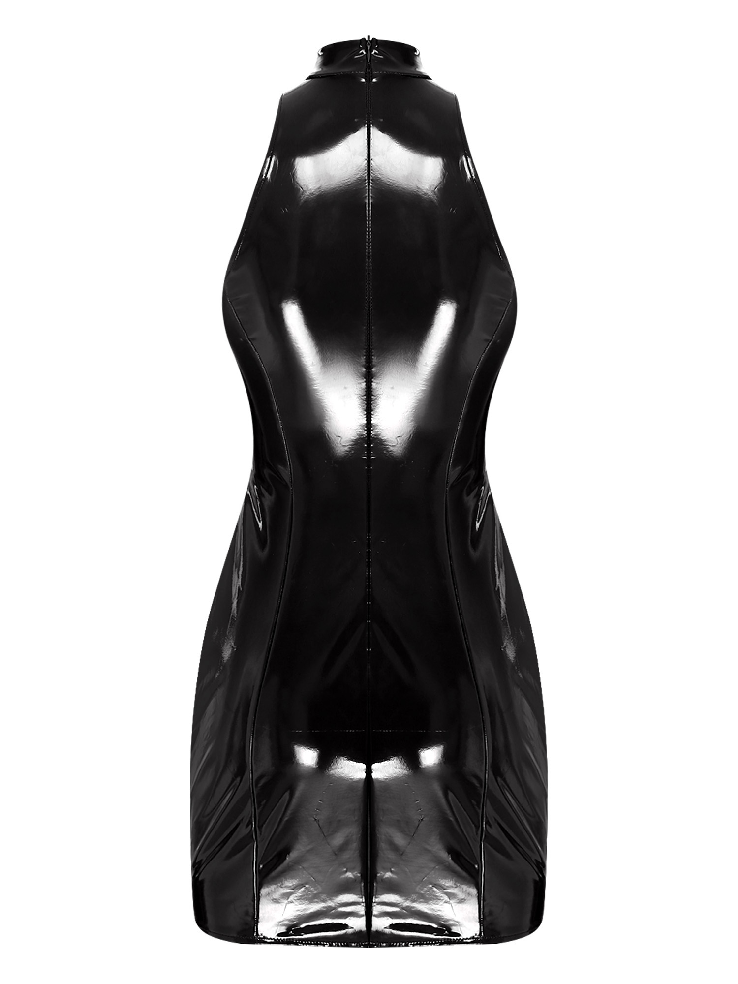 Minivestido de cuero PU con as - Summer Clothing Stores reseña y precio