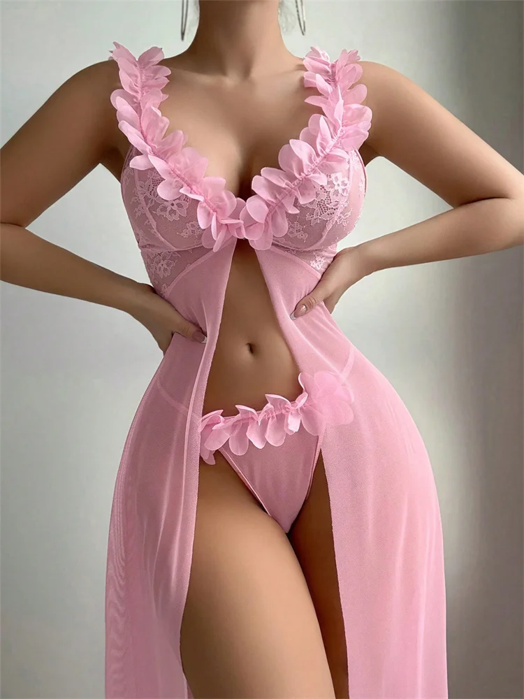 Camisones de encaje floral ros - Summer Clothing Stores reseña y precio