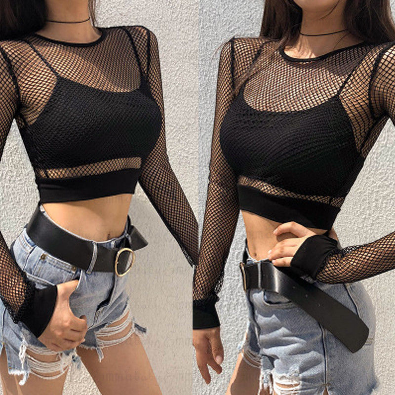 Top corto ajustado de malla ah - Summer Clothing Old Money reseña y precio