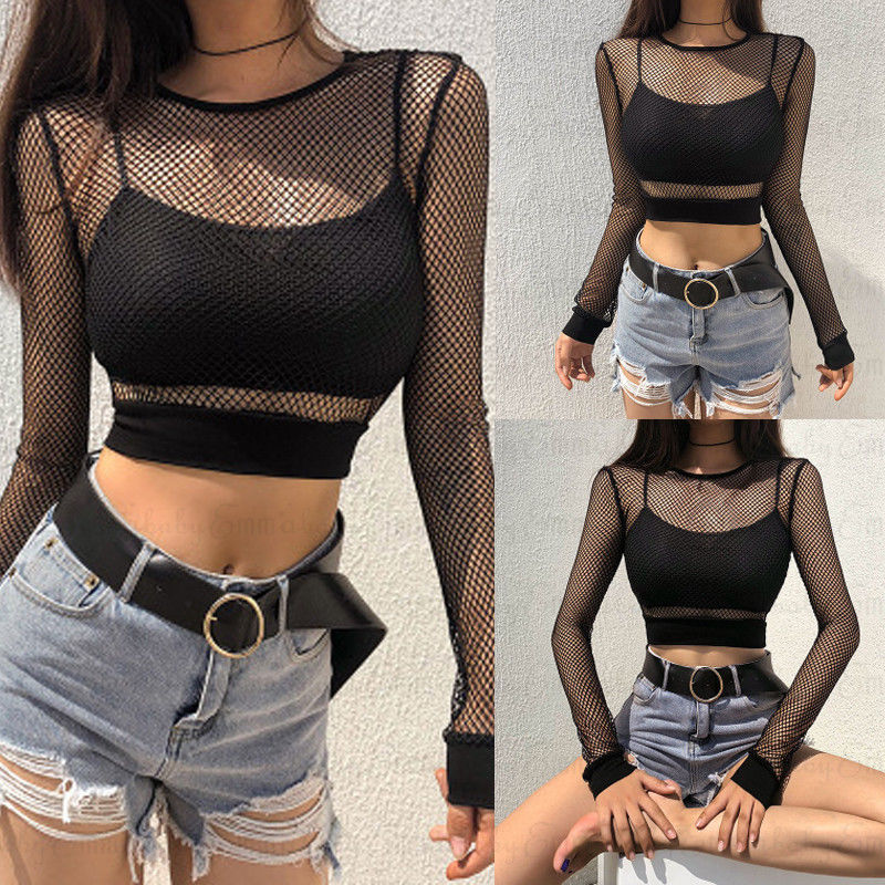 Top corto ajustado de malla ah - Summer Clothing Old Money reseña y precio