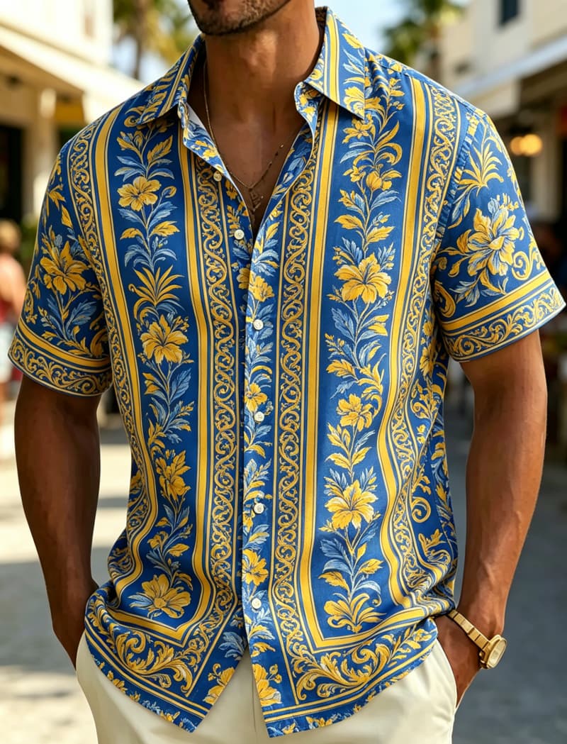 Camisa de manga corta para hom - Summer Clothing Resort reseña y precio