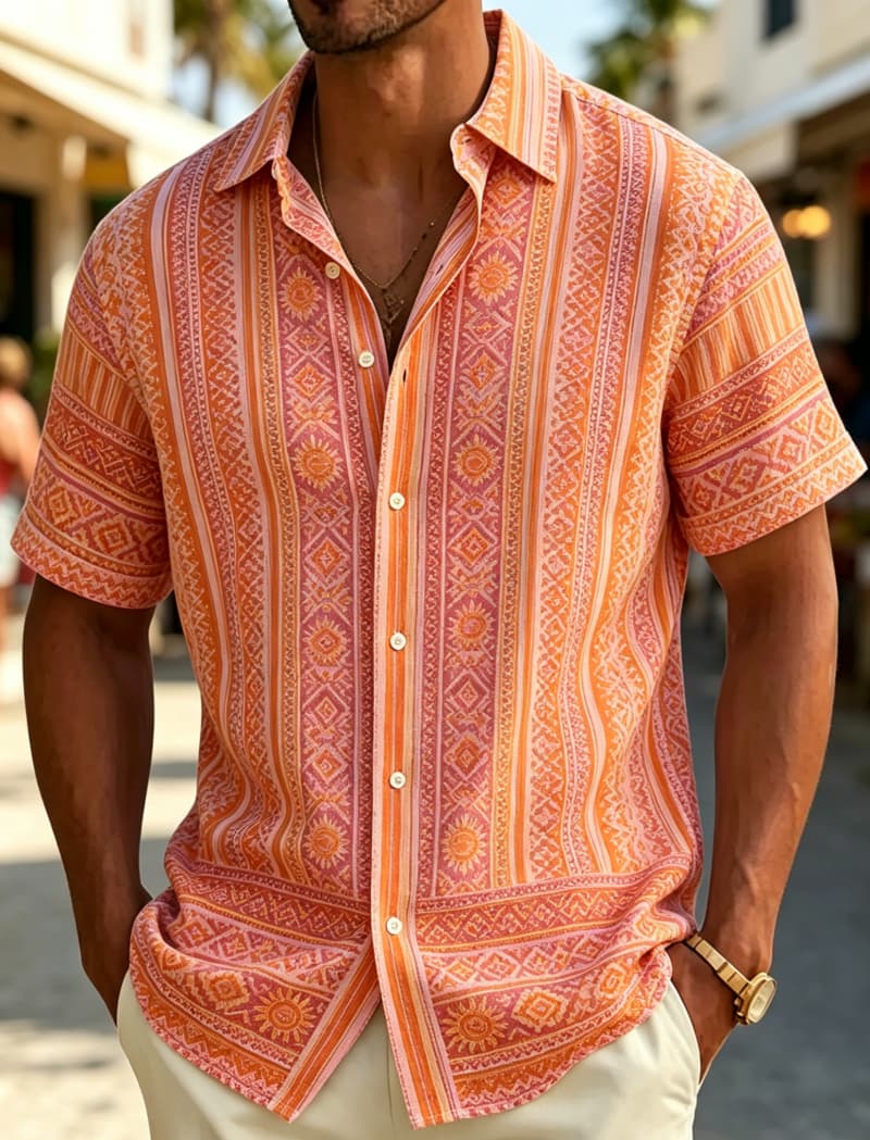 Camisa de manga corta para hom - Summer Clothing Resort reseña y precio