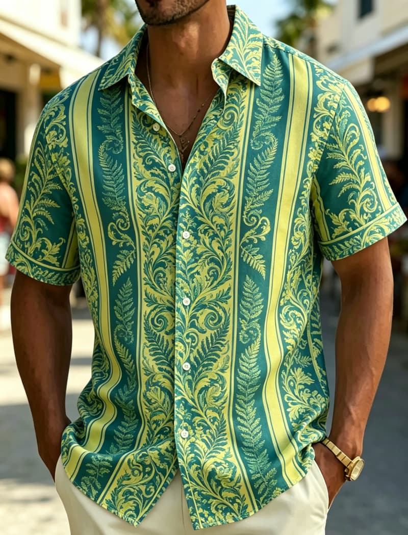 Camisa de manga corta para hom - Summer Clothing Resort reseña y precio