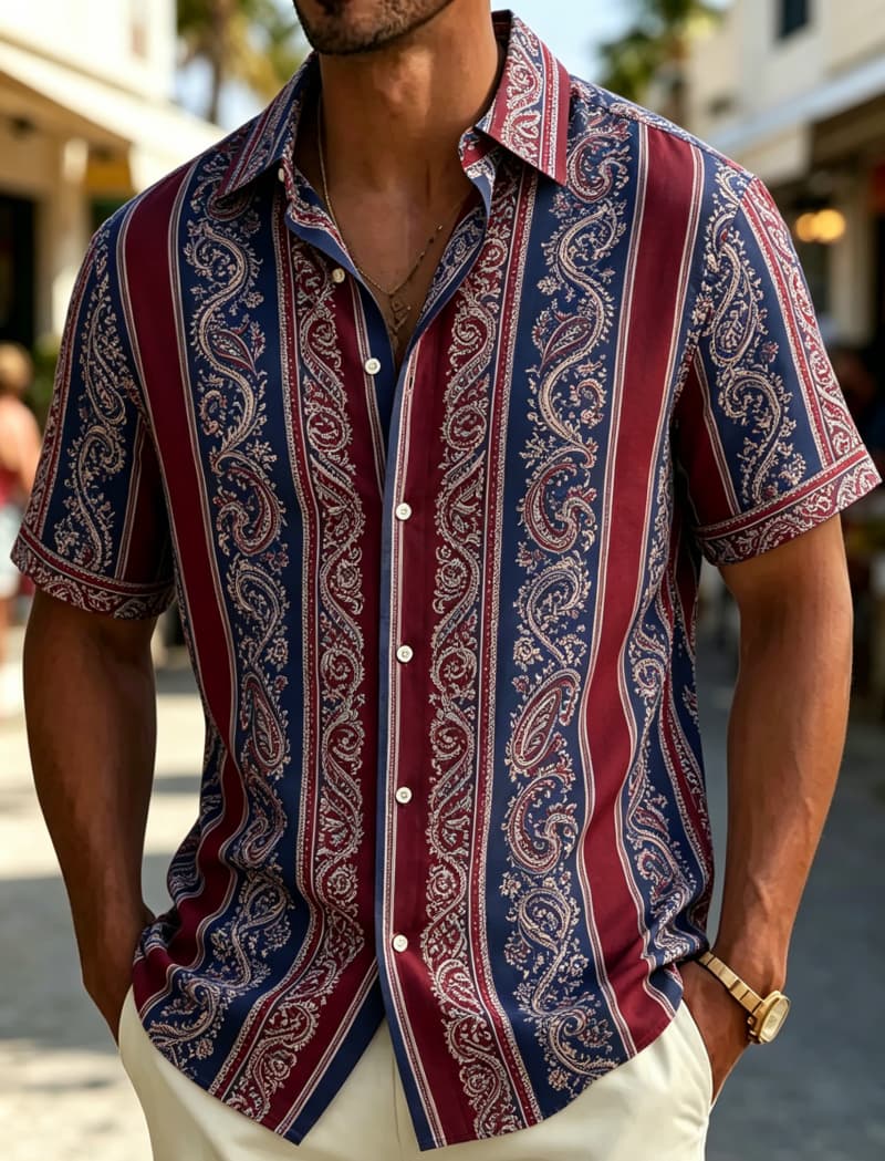 Camisa de manga corta para hom - Summer Clothing Resort reseña y precio